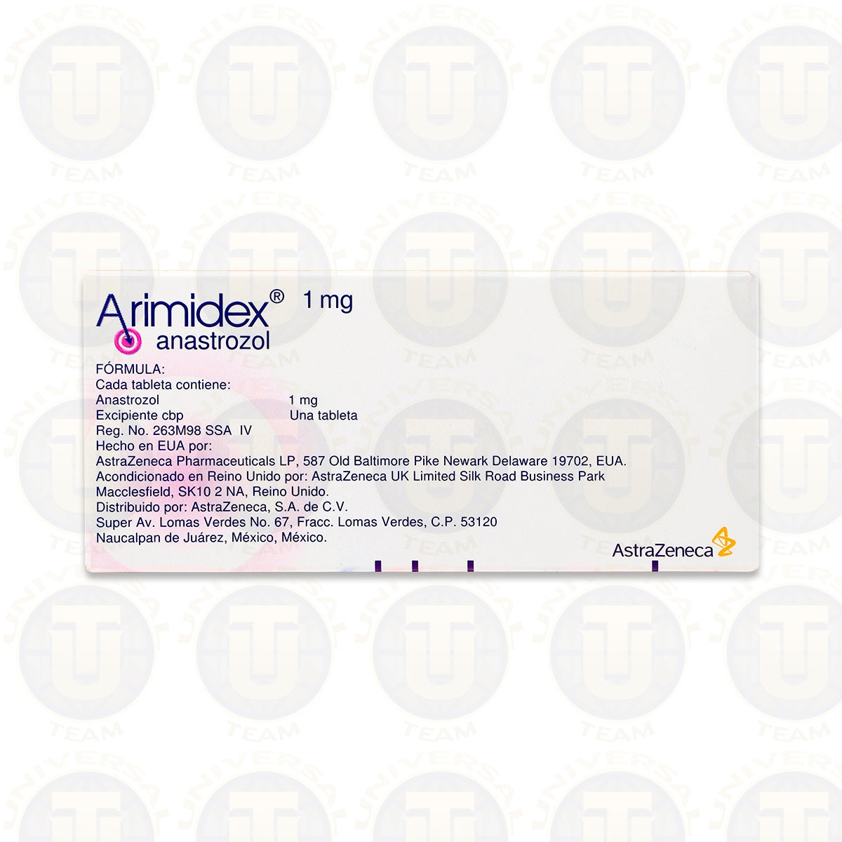 Arimidex 1mg 28 Tabletas (Anastrozol) Astrazeneca