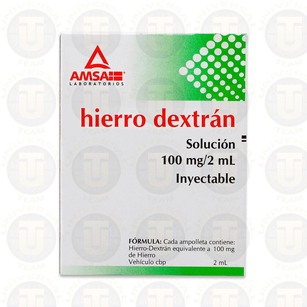 HIERRO DEXTRAN, CAJA CON 3 AMPOLLETAS DE 2 ML, AMSA