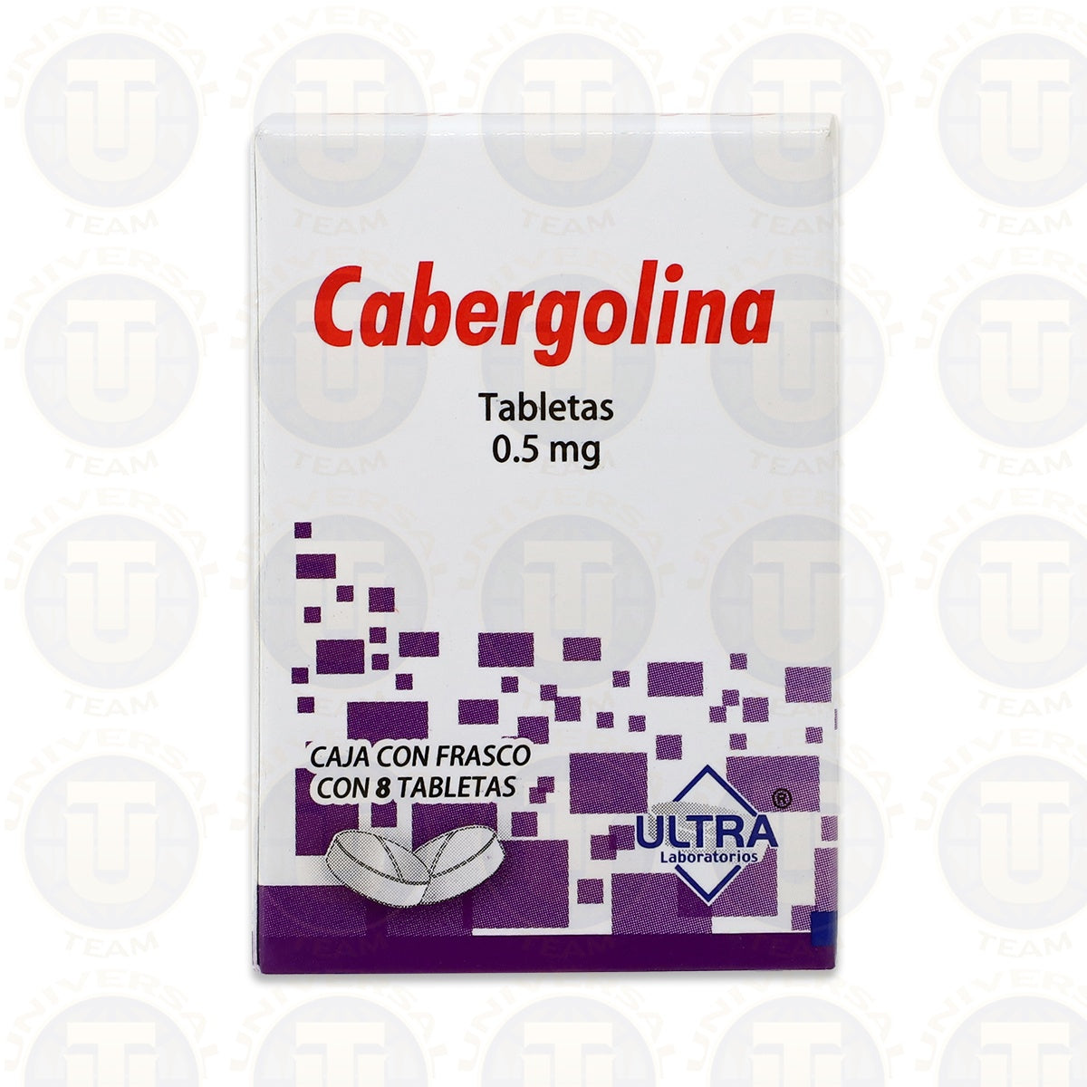 CABERGOLINA, FRASCO CON 8 TABLETAS DE 0.5 MG, ULTRA