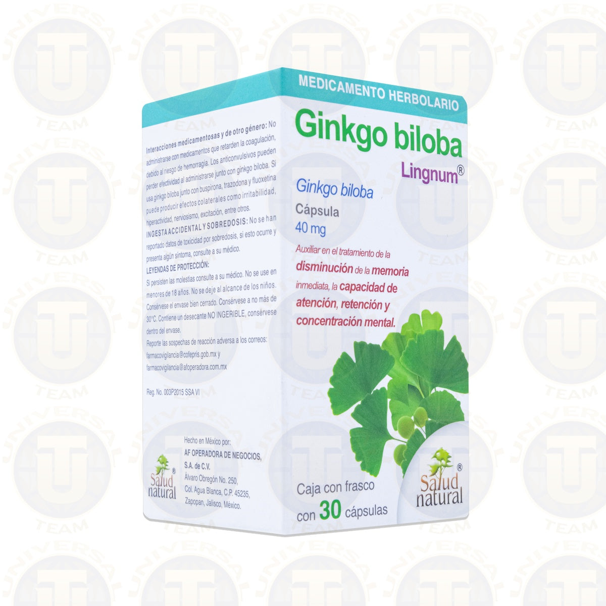 GINKGO BILOBA LINGNUM FRASCO CON 30 CAPS, SALUD NATURAL