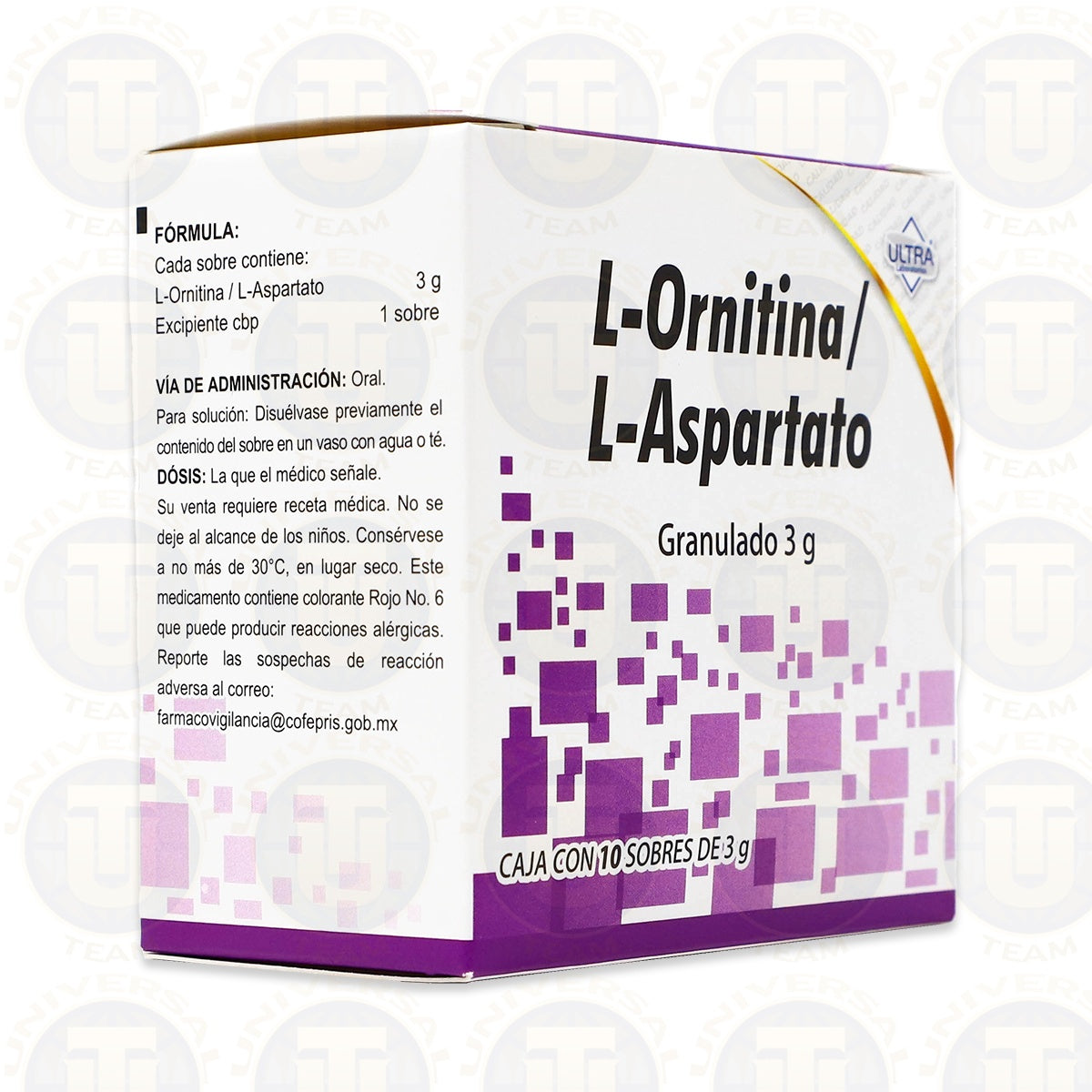 L ORNITINA L ASPARTATO 10 SOB/3G Laboratorio ULTRA protector hepatico (HEPA-MERZ GENERICO)