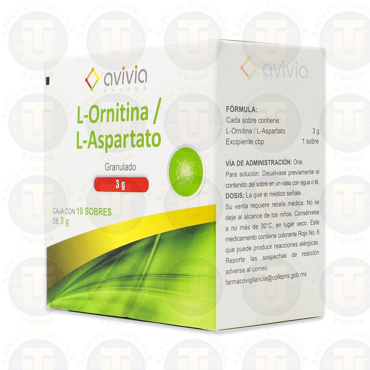 L ORNITINA L ASPARTATO 10 SOB/3G Laboratorio AVIVIA protector hepatico (HEPA-MERZ GENERICO)