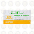 JERINGA DE PLASTICO HIPODERMICA, 3 ML 20 G X 32 MM, CAJA CON 100 PIEZAS, SENSIMEDICAL