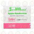 AGUJAS HIPODERMICAS DESECHABLE Y LIBRE DE PIROGENOS  CALIBRE 18G X 32 MM CONT 100 PZAS