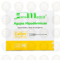 AGUJAS HIPODERMICAS ESTERIL DESECHABLE   Y LIBRE DE PIROGENOS  CALIBRE 20G X 38 MM CONT 100 PZAS