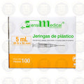 JERINGAS DE PLASTICO HIPODERMICAS, 5 ML 20 G X 32 MM, CAJA CON 100 PIEZAS, SENSILMEDICAL