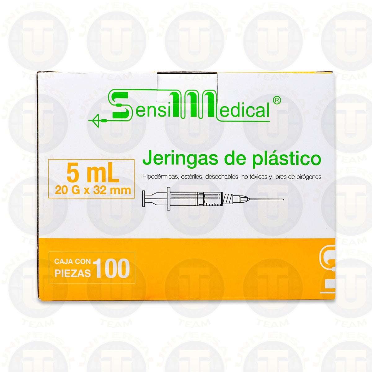 JERINGAS DE PLASTICO HIPODERMICAS, 5 ML 20 G X 32 MM, CAJA CON 100 PIEZAS, SENSILMEDICAL