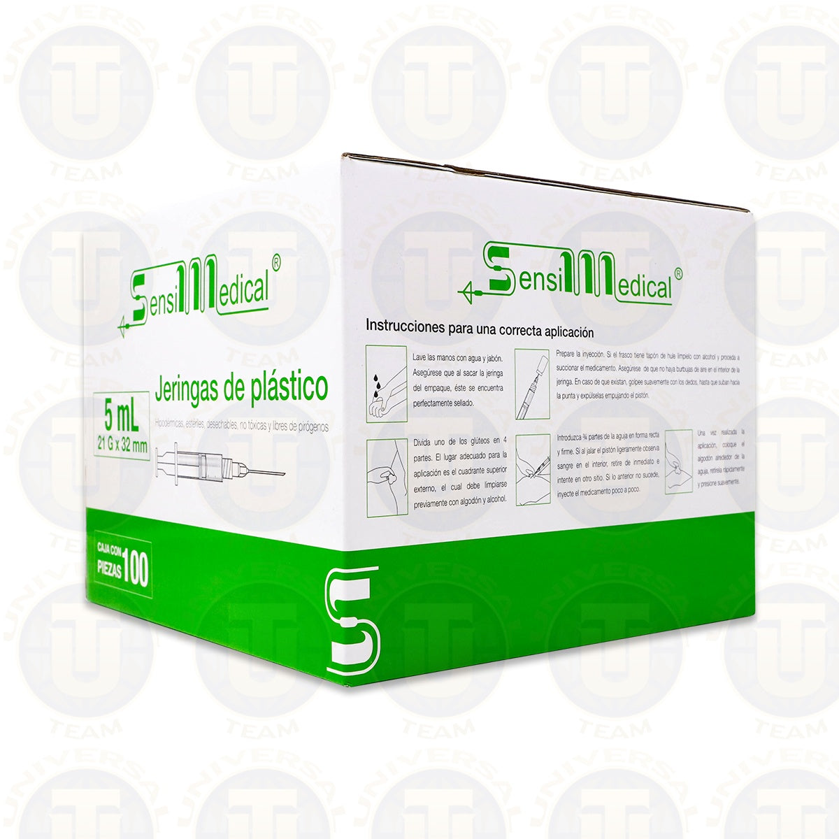 JERINGAS DE PLASTICO HIPODERMICAS, 5 ML 21 G X 32 MM, CAJA CON 100 PIEZAS, SENSILMEDICAL