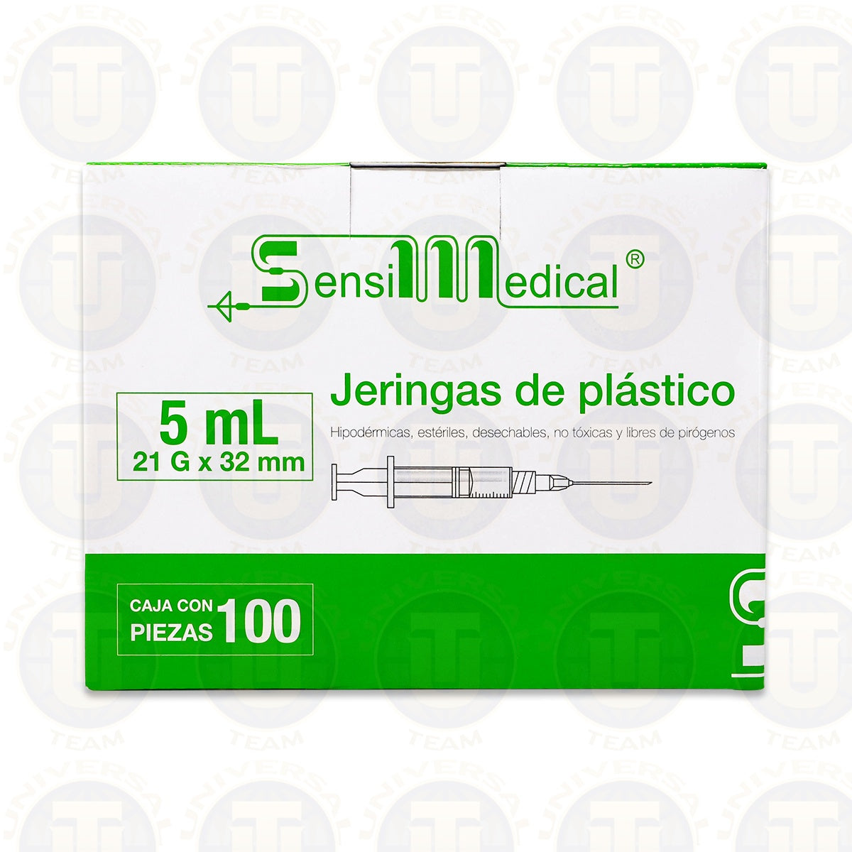 JERINGAS DE PLASTICO HIPODERMICAS, 5 ML 21 G X 32 MM, CAJA CON 100 PIEZAS, SENSILMEDICAL