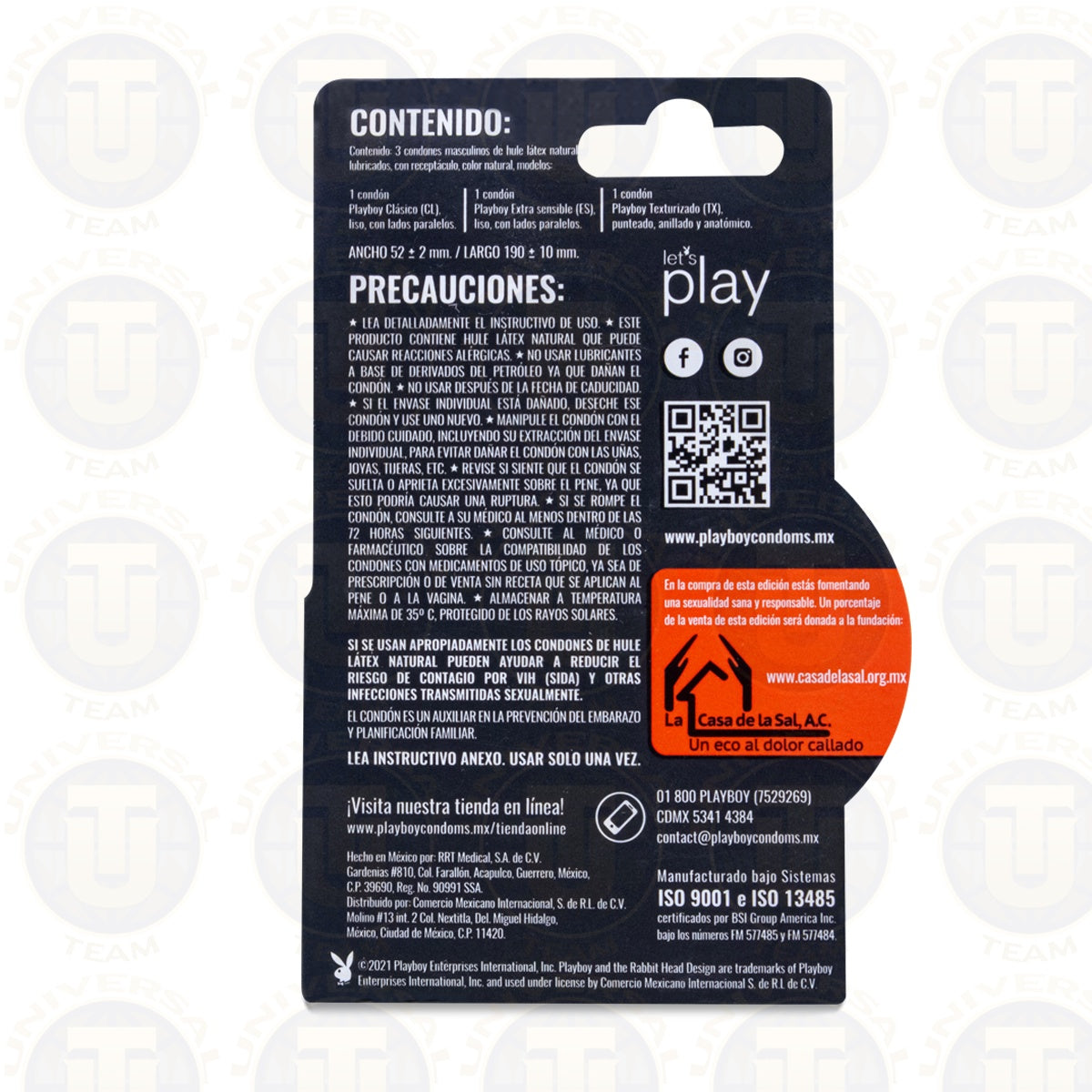 PLAYBOY CONDOMS URBAN, LATA CON 3 CONDONES