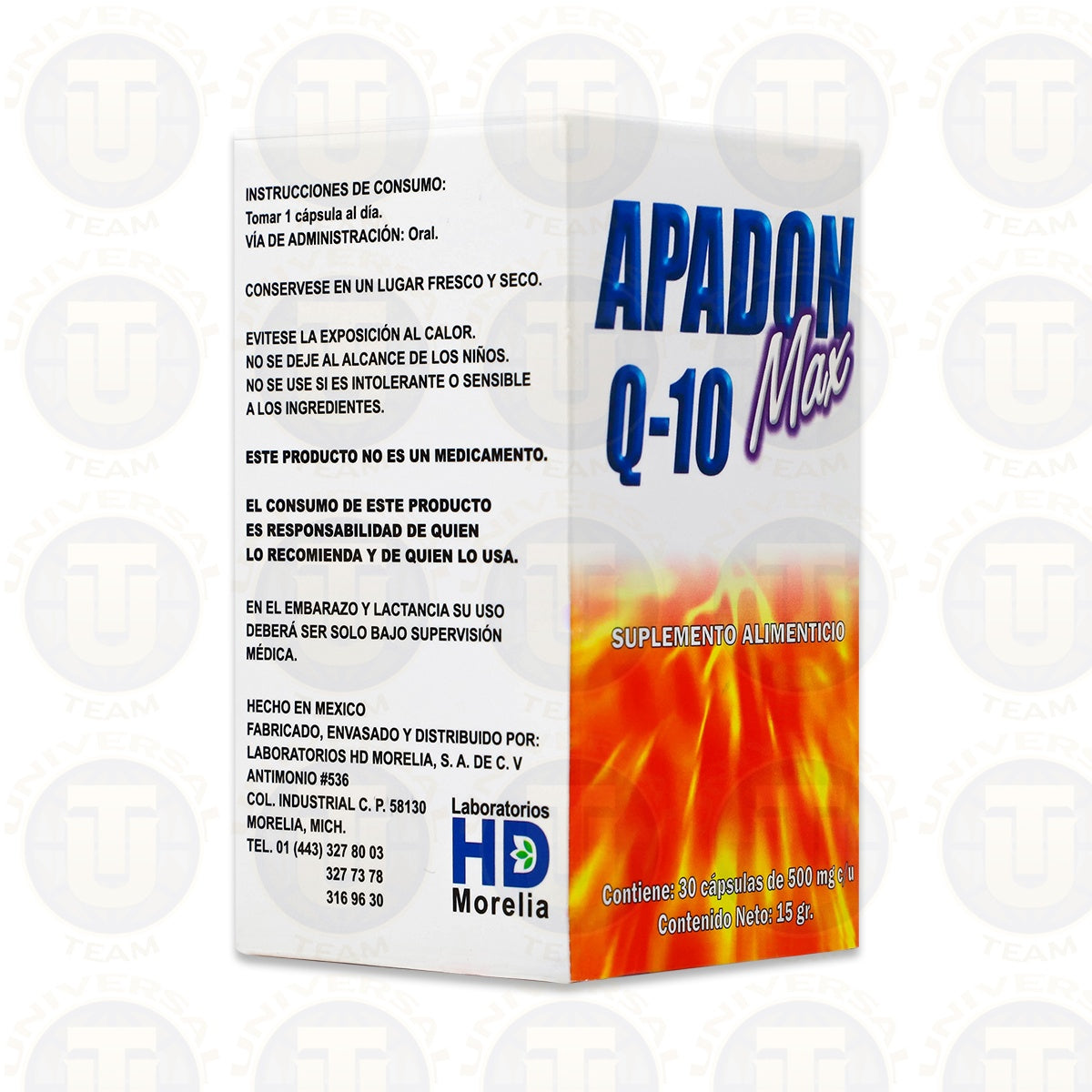 APADON Q10 MAX, 30 CAPSULAS DE 500 MG C/U, HD