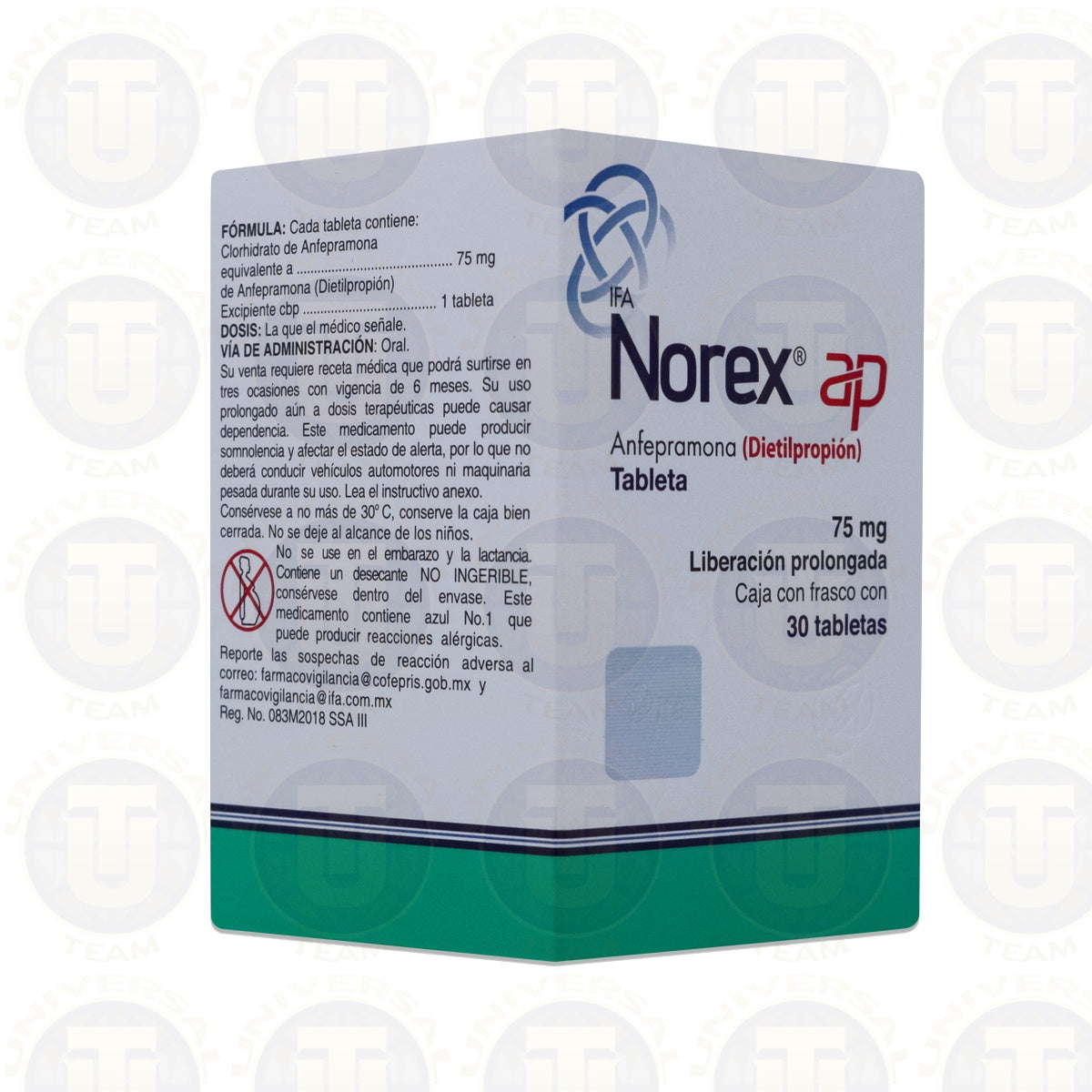 Norex Ap 75 Mg (Anfepramona) 30 Tabletas Ifa Celtics