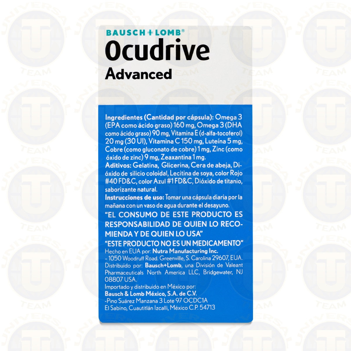 OCUDRIVE ADVANCED 50 CAPS 160/150/5 MG