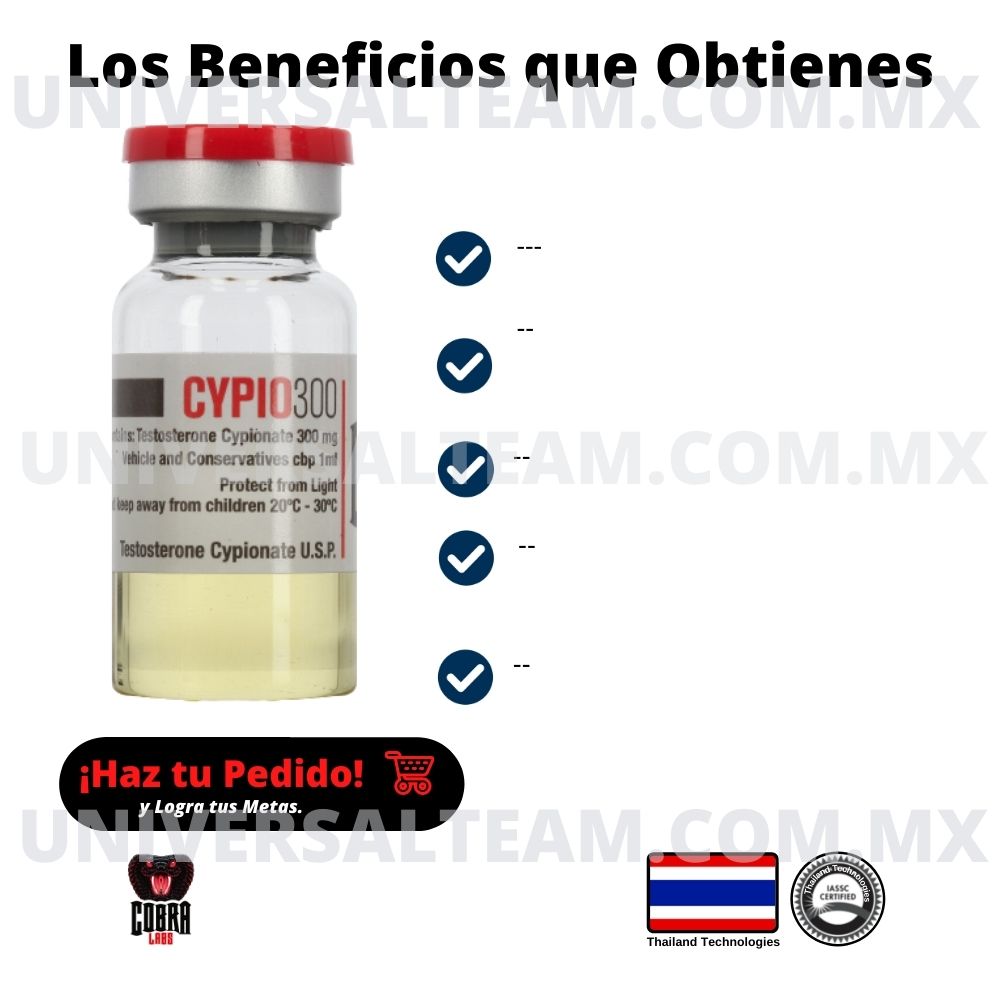 CYPIO 300 (Cipionato de Testosterona) 10 ML Cobra Labs