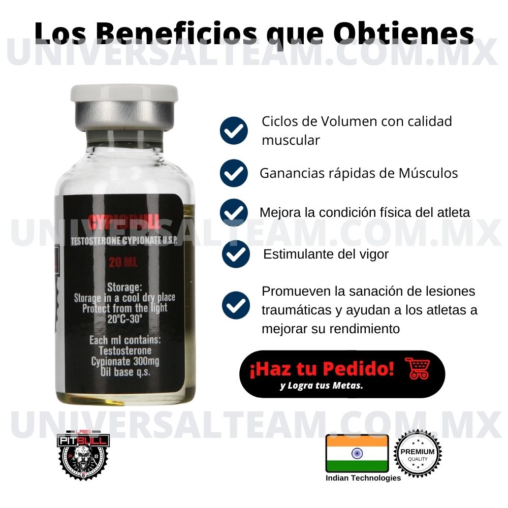 CYPIOBULL 300 (Cipionato de Testosterona) 20 ML Pitbull Labs