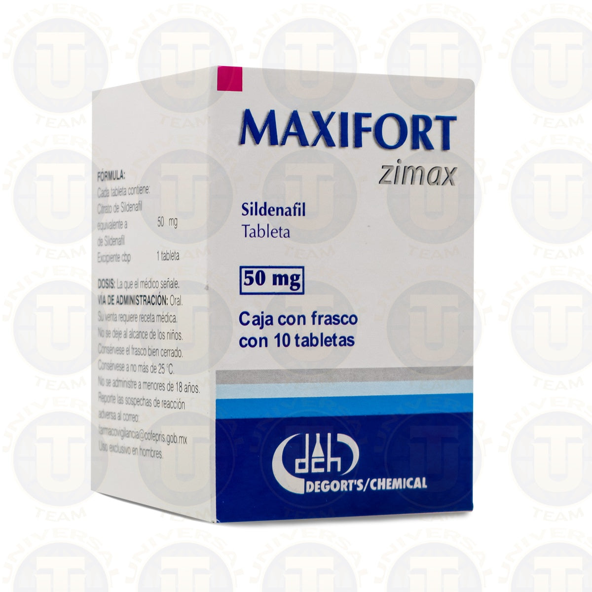 SILDENAFIL MAXIFORT ZIMAX 10 TABS 50 MG DEGORTS CHEMICAL