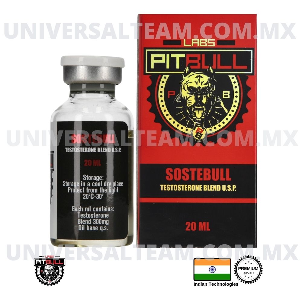 SOSTEBULL 300 (Acetato-Propionato-Cipionato -Decanoato de testosterona) Sustanon o Sostenon 20ML Pitbull Labs