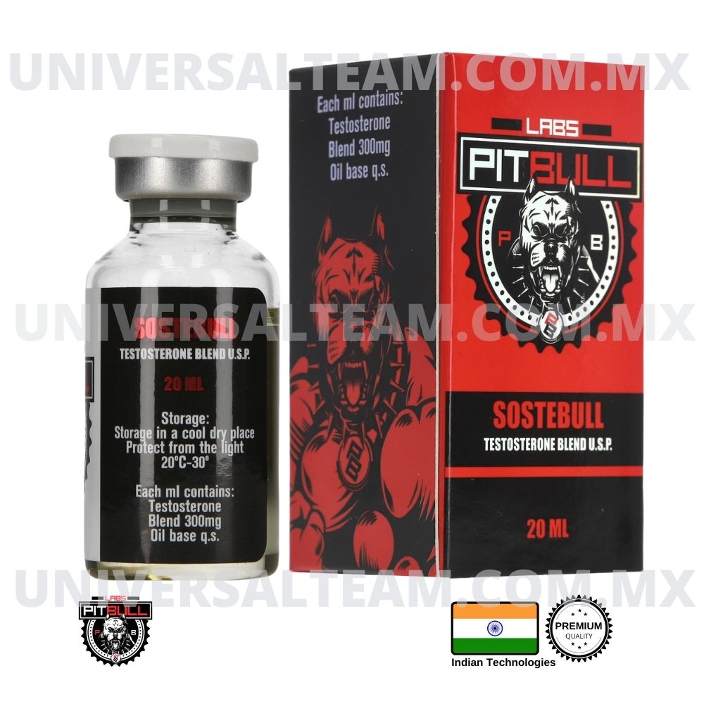 SOSTEBULL 300 (Acetato-Propionato-Cipionato -Decanoato de testosterona) Sustanon o Sostenon 20ML Pitbull Labs