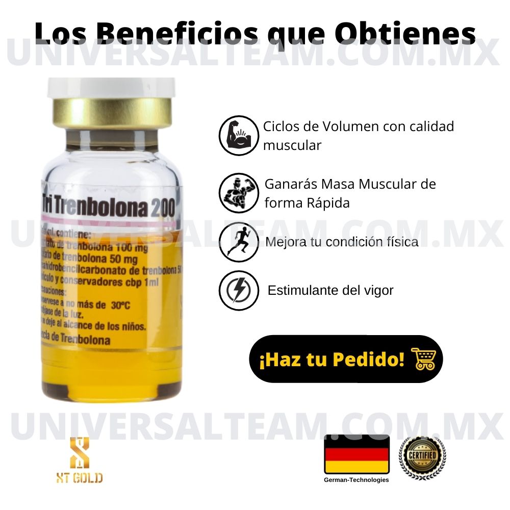 TRI-TREMBOLONA 200 (Acetato, Enantato, Hexahydrobenzylcarbonato Trembolona) 10 ML XT Gold