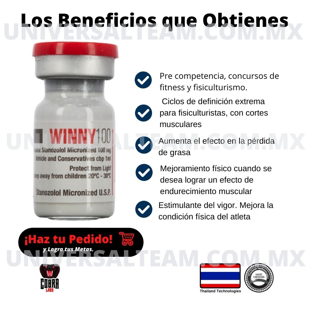 Winny -100 (Estanozolol inyectable micronizado) 5ML Cobra Labs